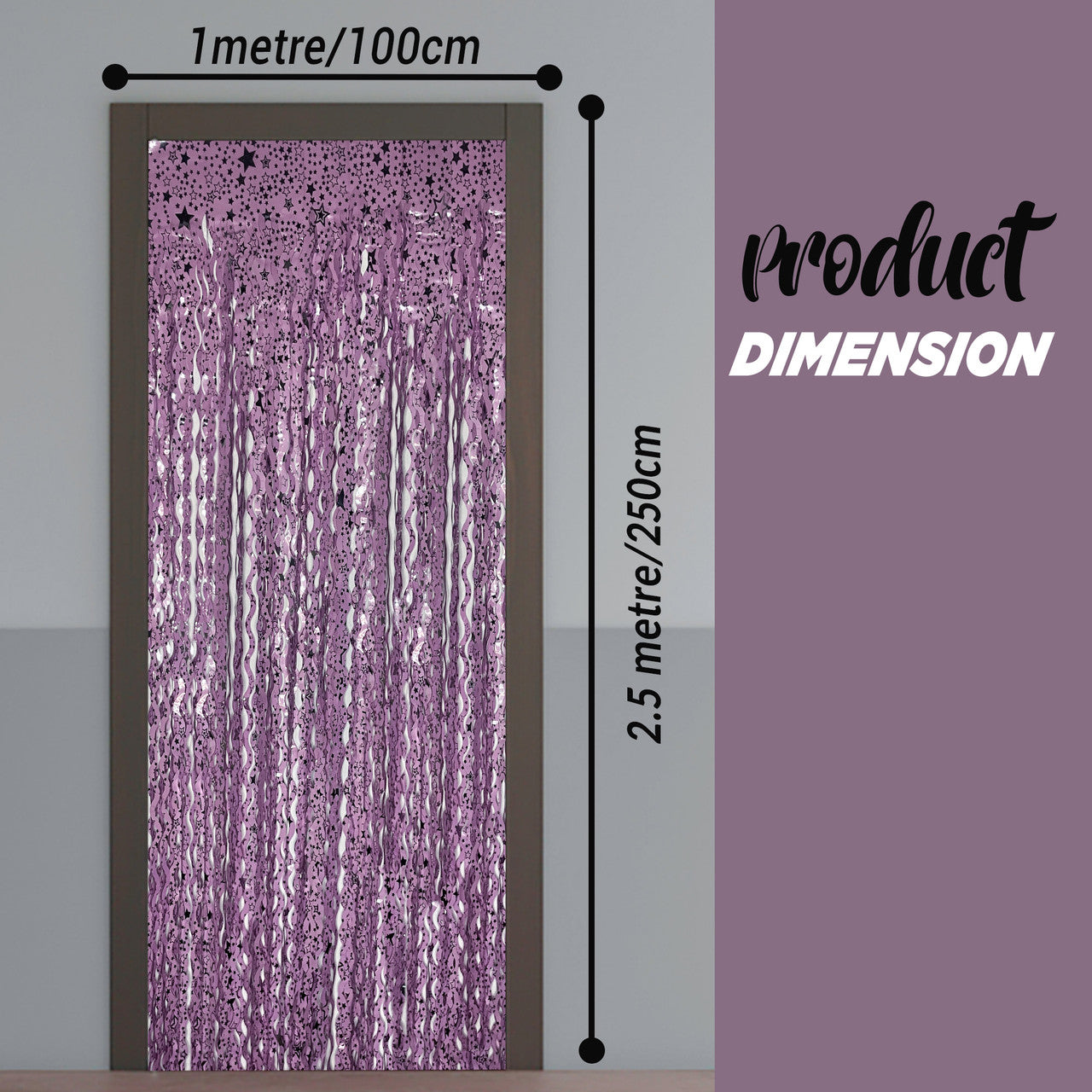 Wavy Ceramic Foil Fringe Curtain (1m x 2m)