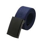 Webbing Army Belt with Black Buckle  - Navy