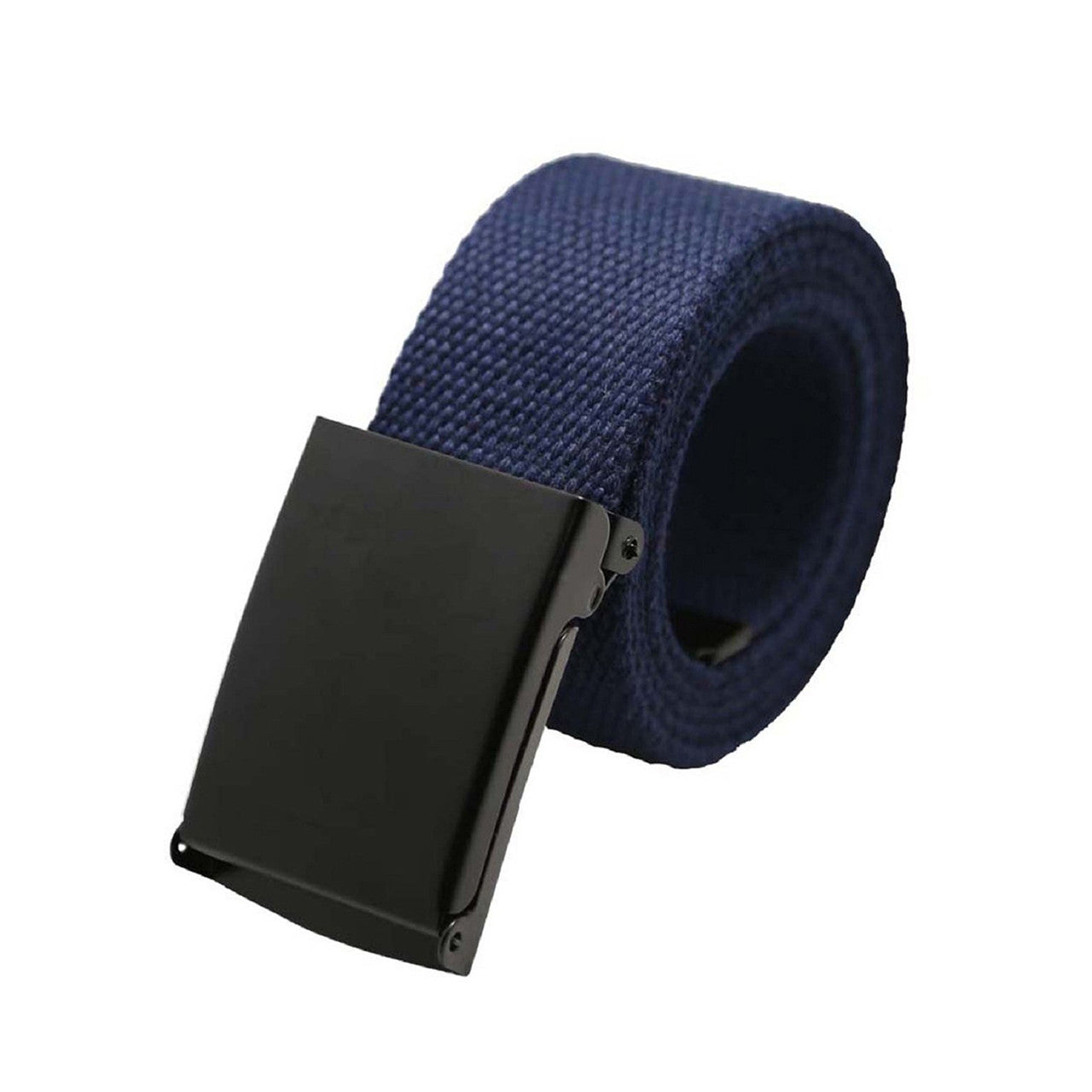 Webbing Army Belt with Black Buckle  - Navy