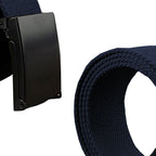 Webbing Army Belt with Black Buckle  - Navy