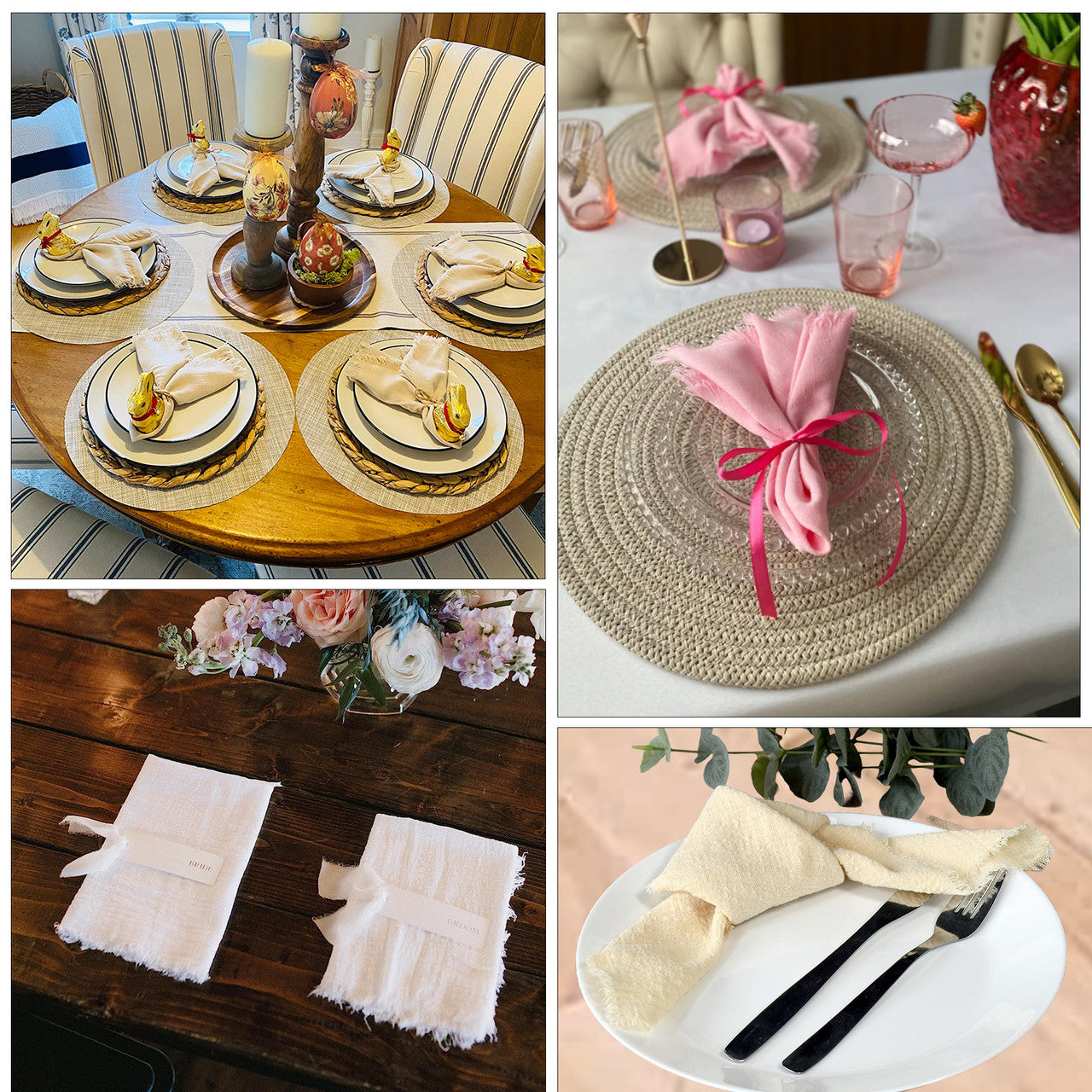 110GSM Polyester Napkins - Dusty Pink