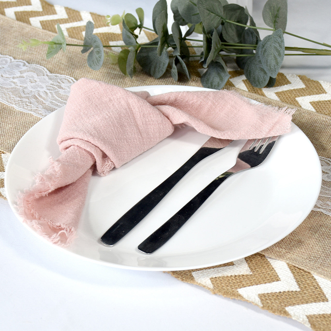 110GSM Polyester Napkins - Dusty Pink