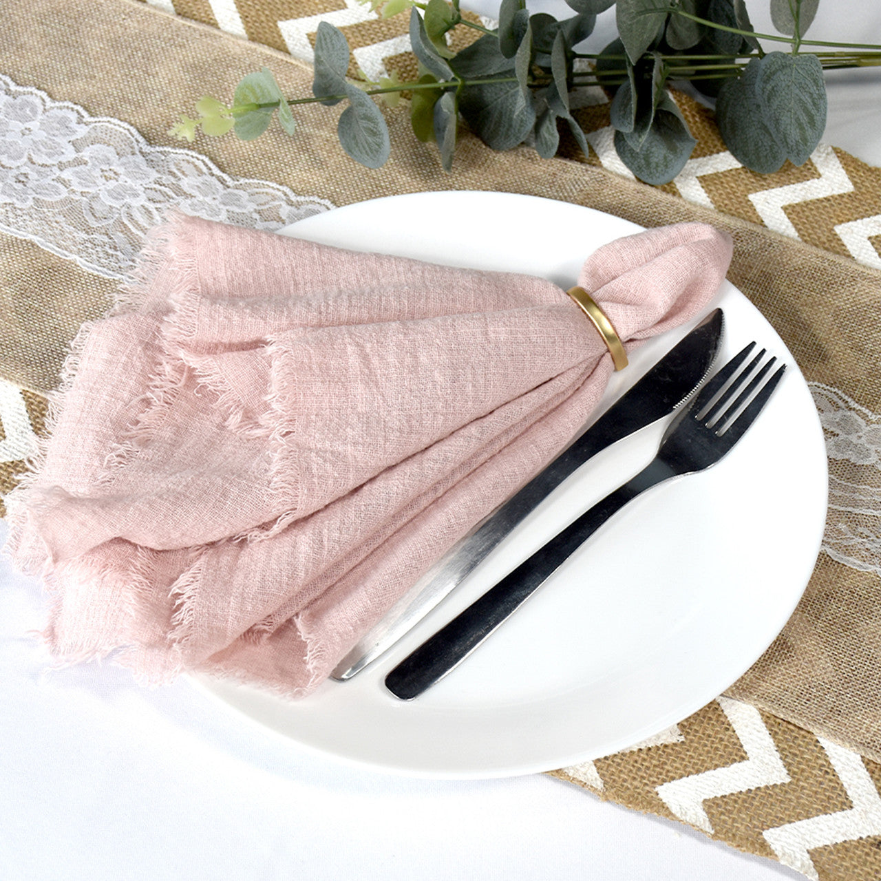 110GSM Polyester Napkins - Dusty Pink