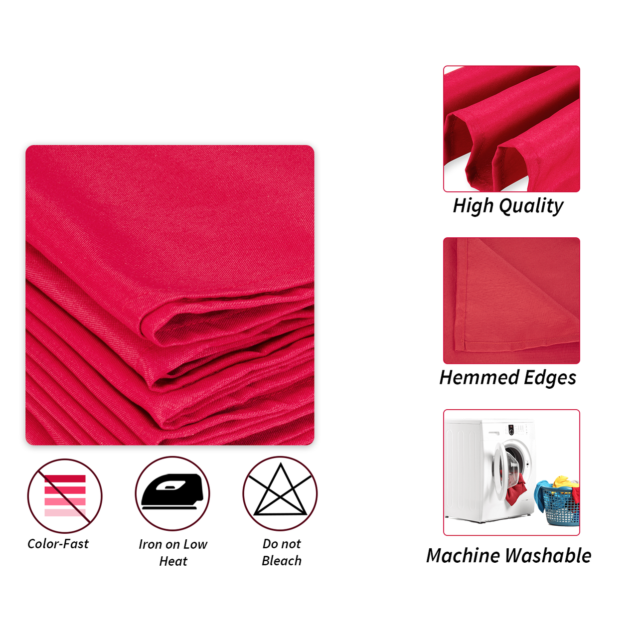 Polyester Christmas Table Napkin - Red