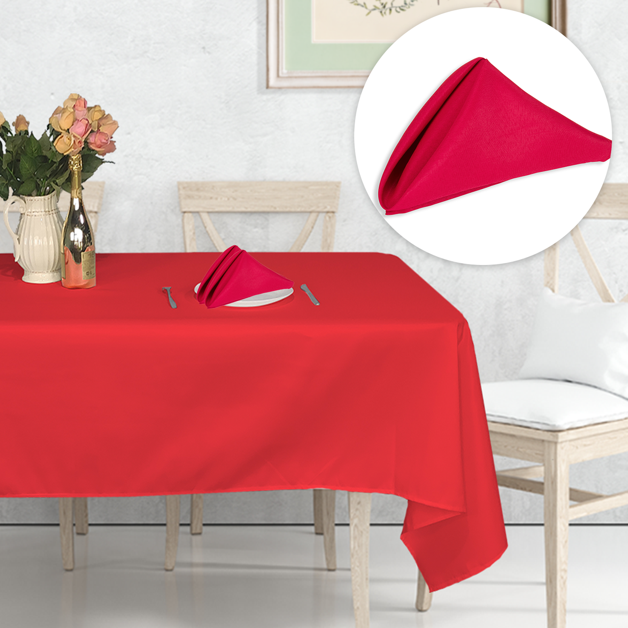 Polyester Christmas Table Napkin - Red