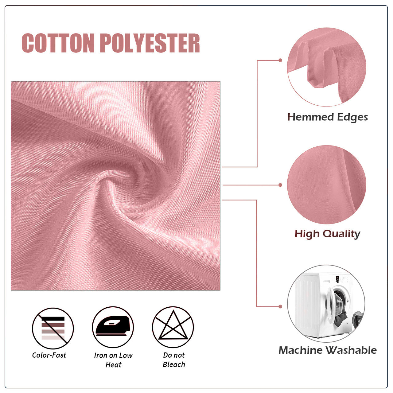 20" Polyester Table Napkin - Dusty Pink