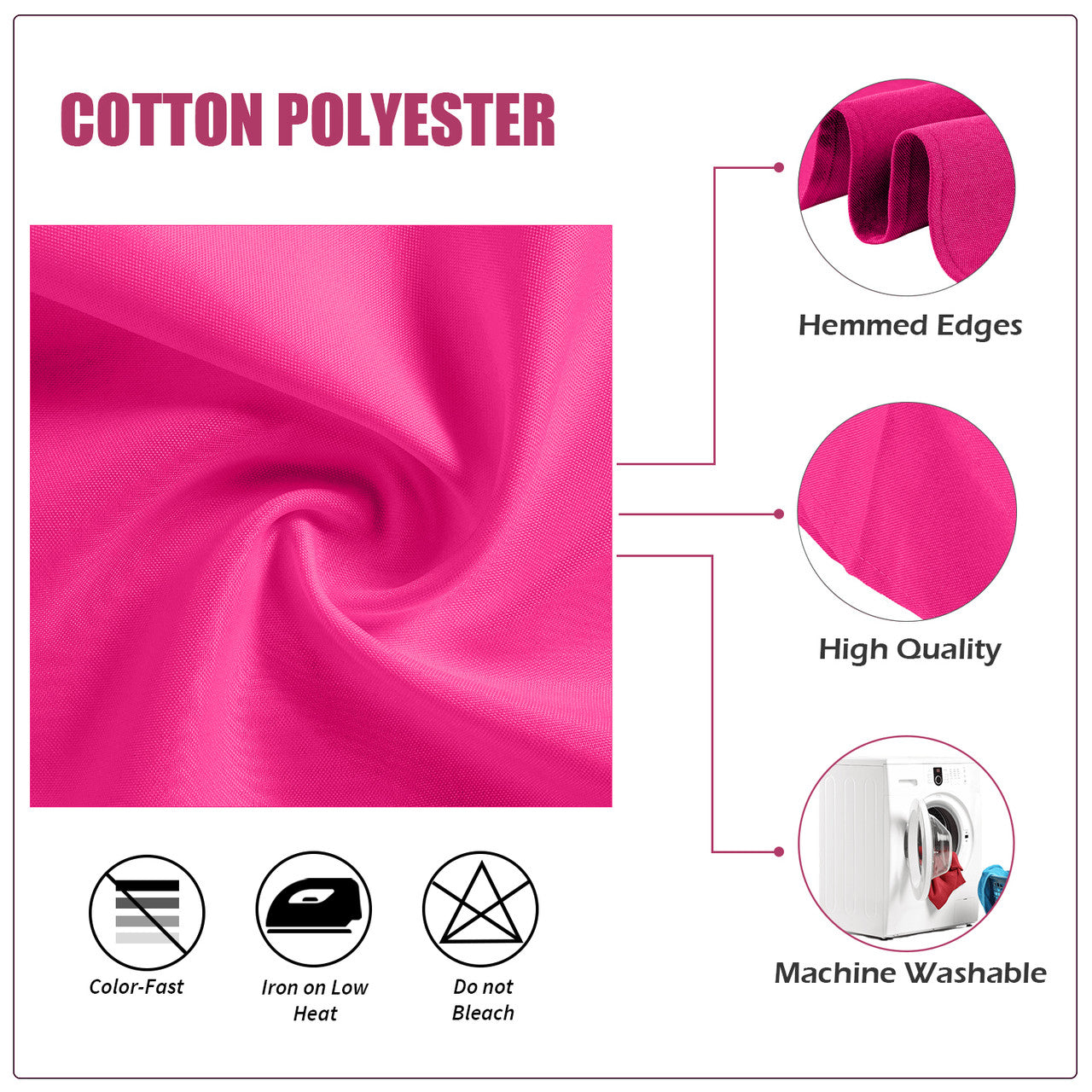 20" Polyester Table Napkin - Fuschia