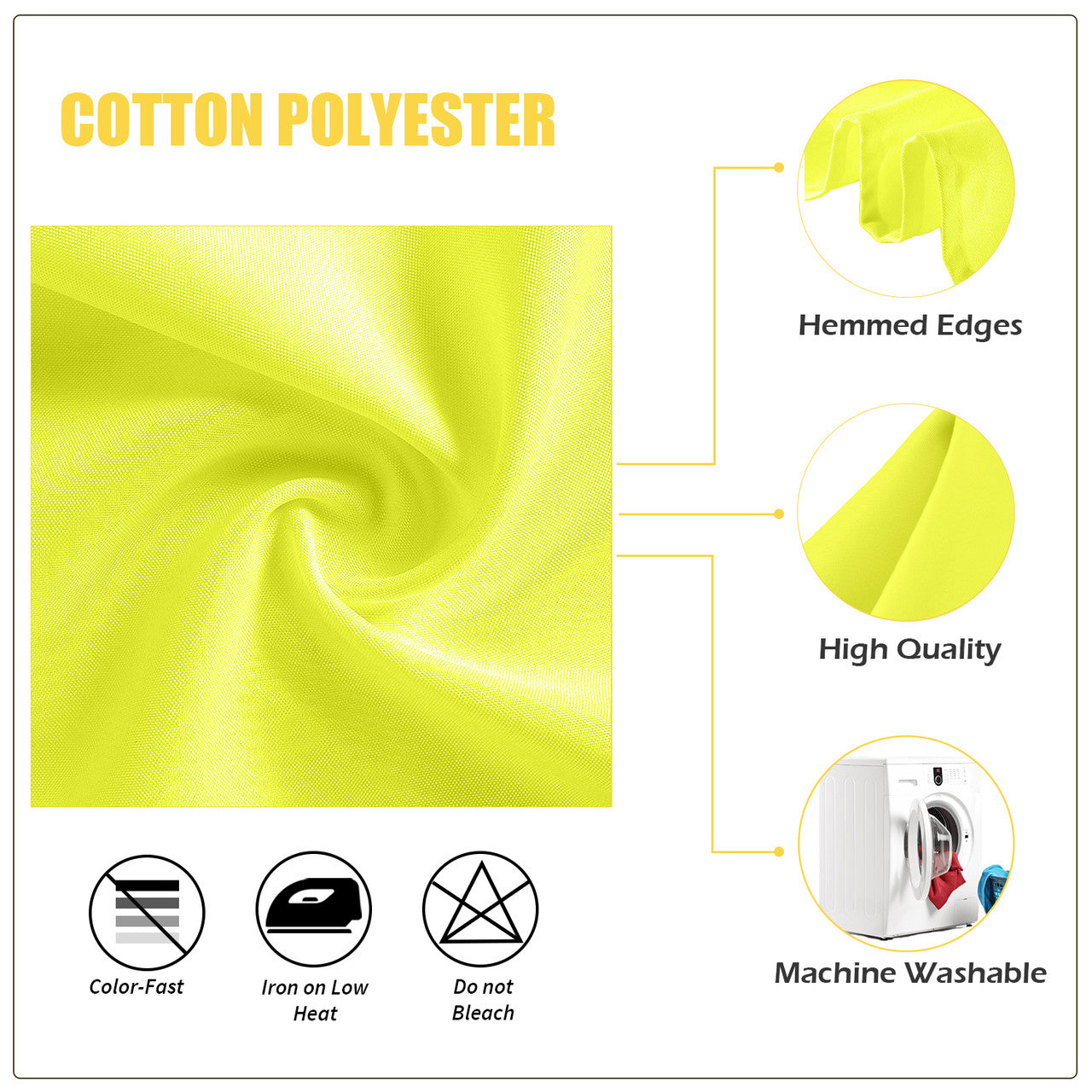 20" Polyester Table Napkin - Lemon