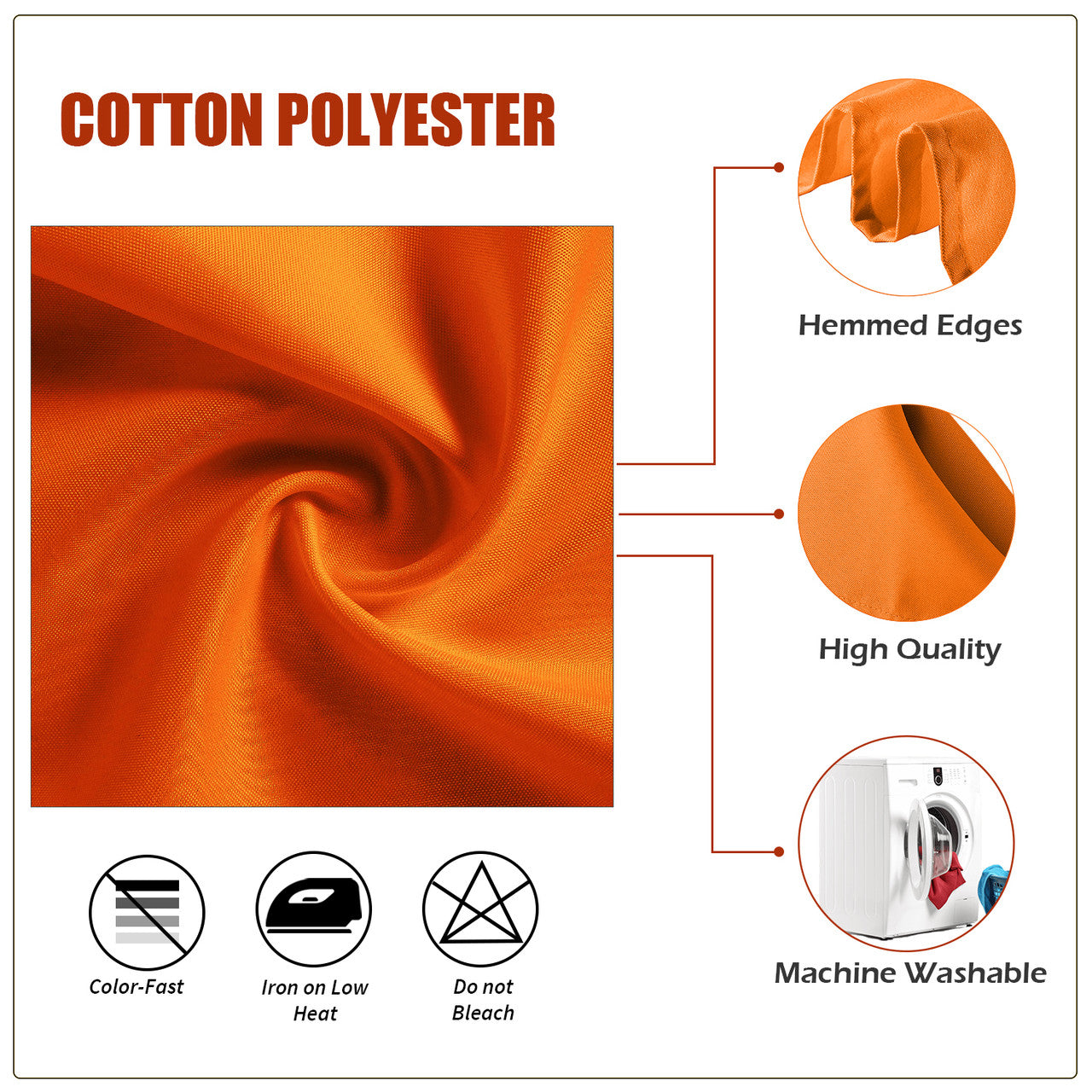 20" Polyester Table Napkin - Orange