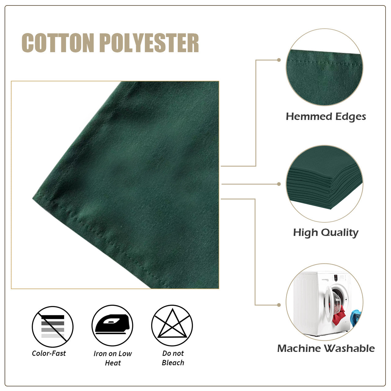 20" Spun Polyester Table Napkin - Green
