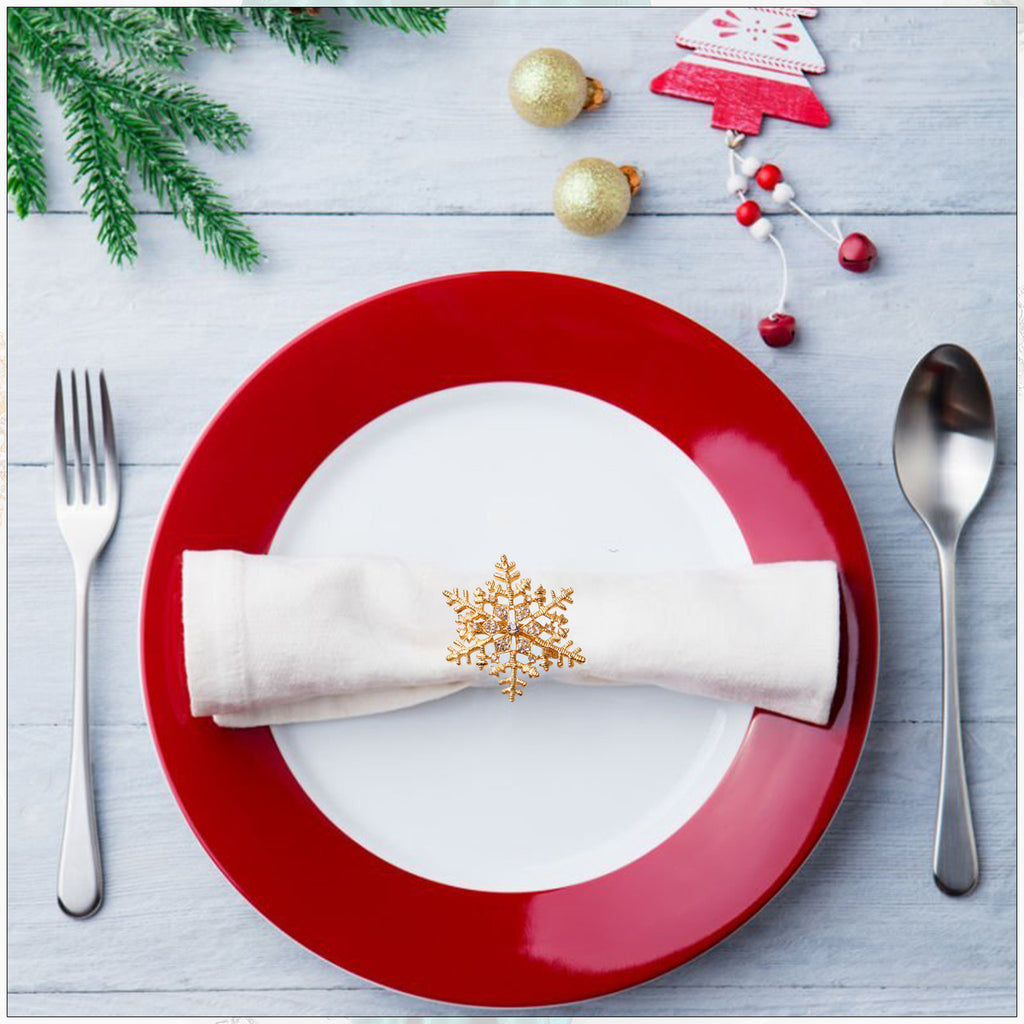 Diamante Snowflake Napkin Rings – Winter Table Décor
