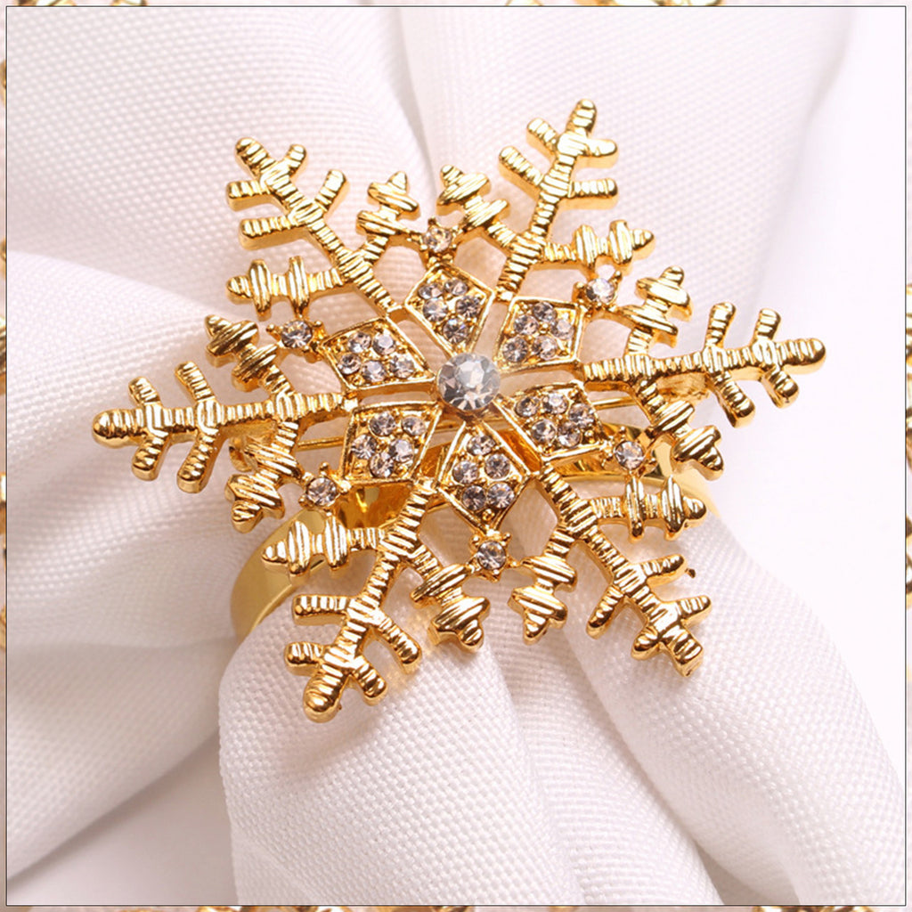 Diamante Snowflake Napkin Rings – Winter Table Décor