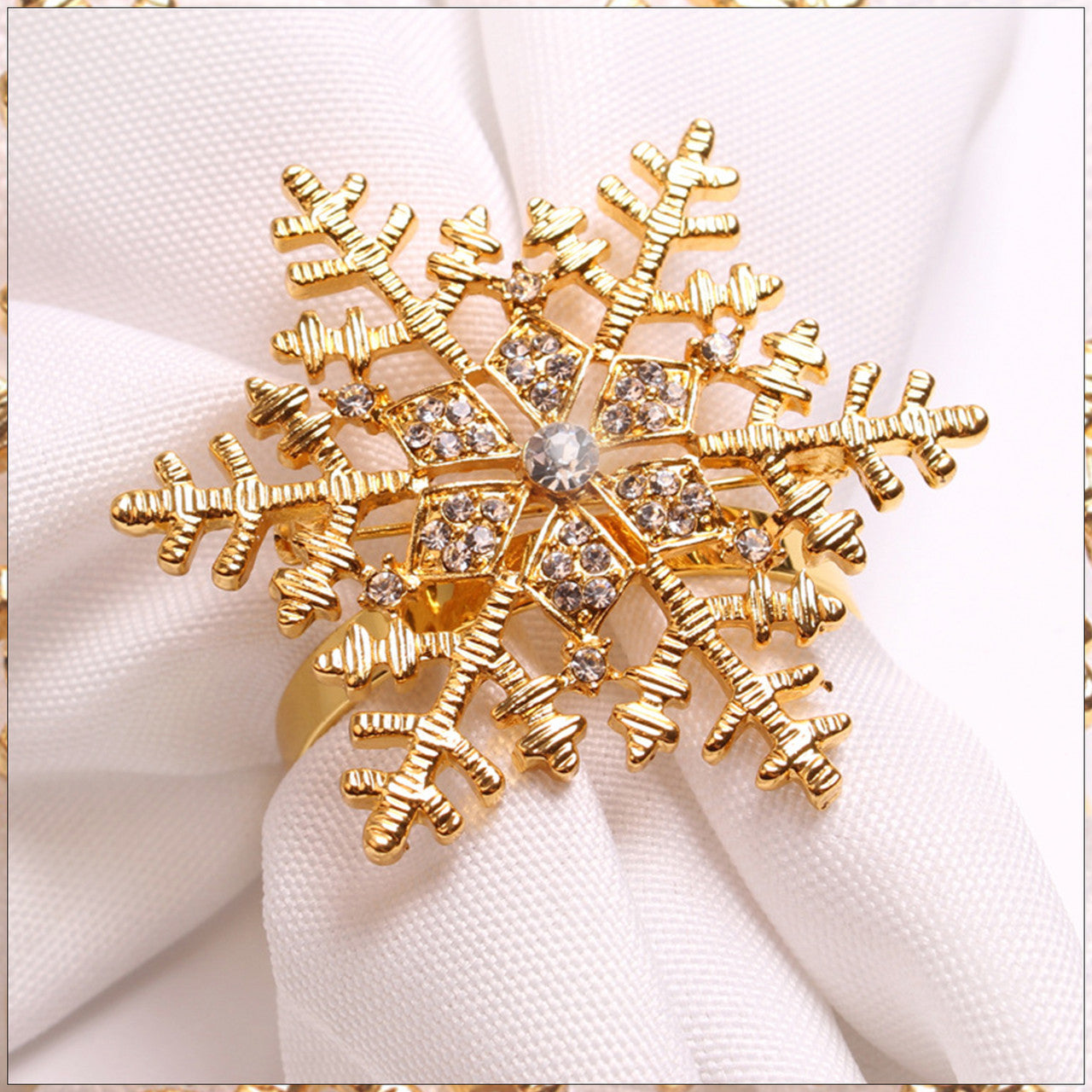 Diamante Snowflake Napkin Rings – Winter Table Décor
