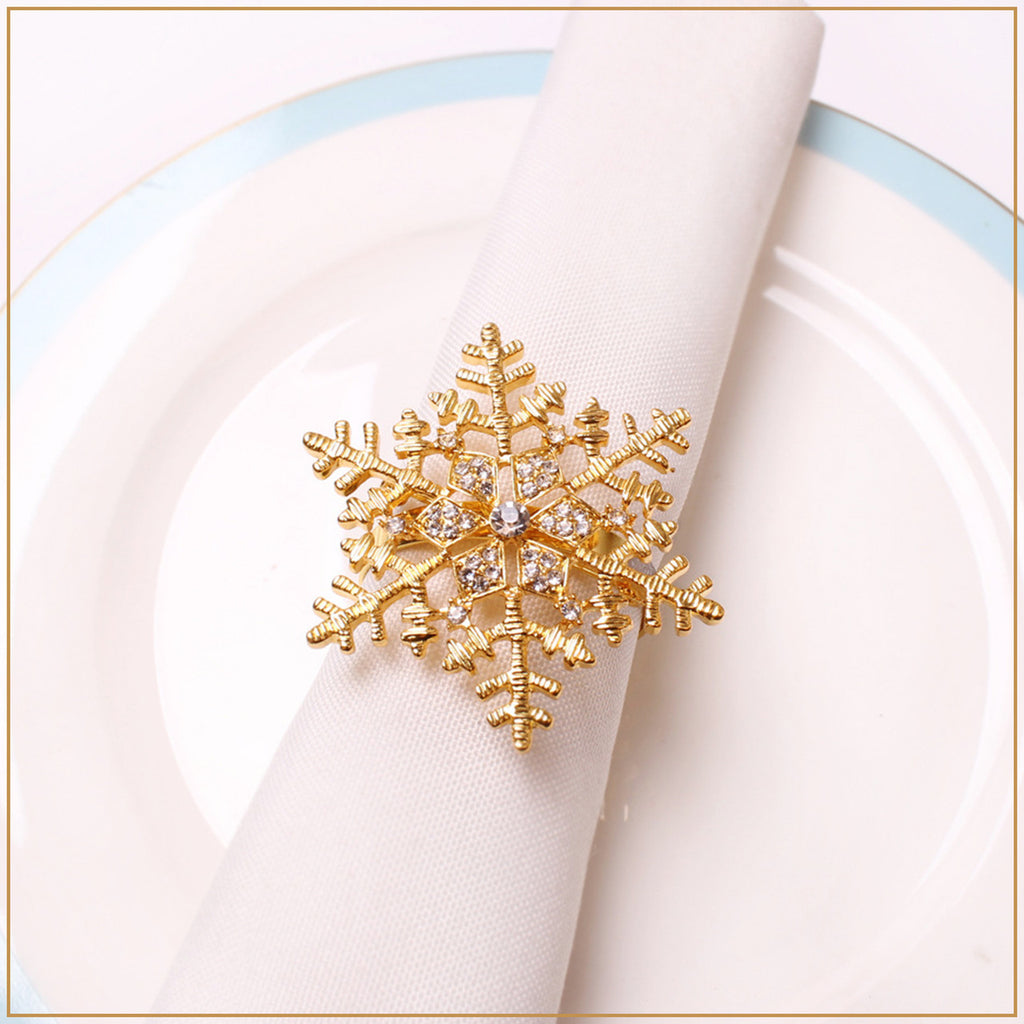 Diamante Snowflake Napkin Rings – Winter Table Décor