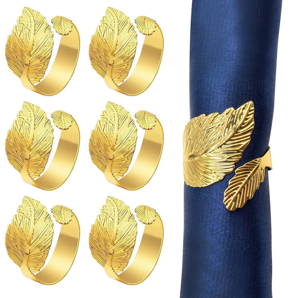Gold Leaf Napkin Rings – Festive Table Décor