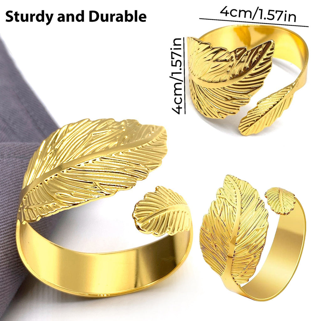 Gold Leaf Napkin Rings – Festive Table Décor