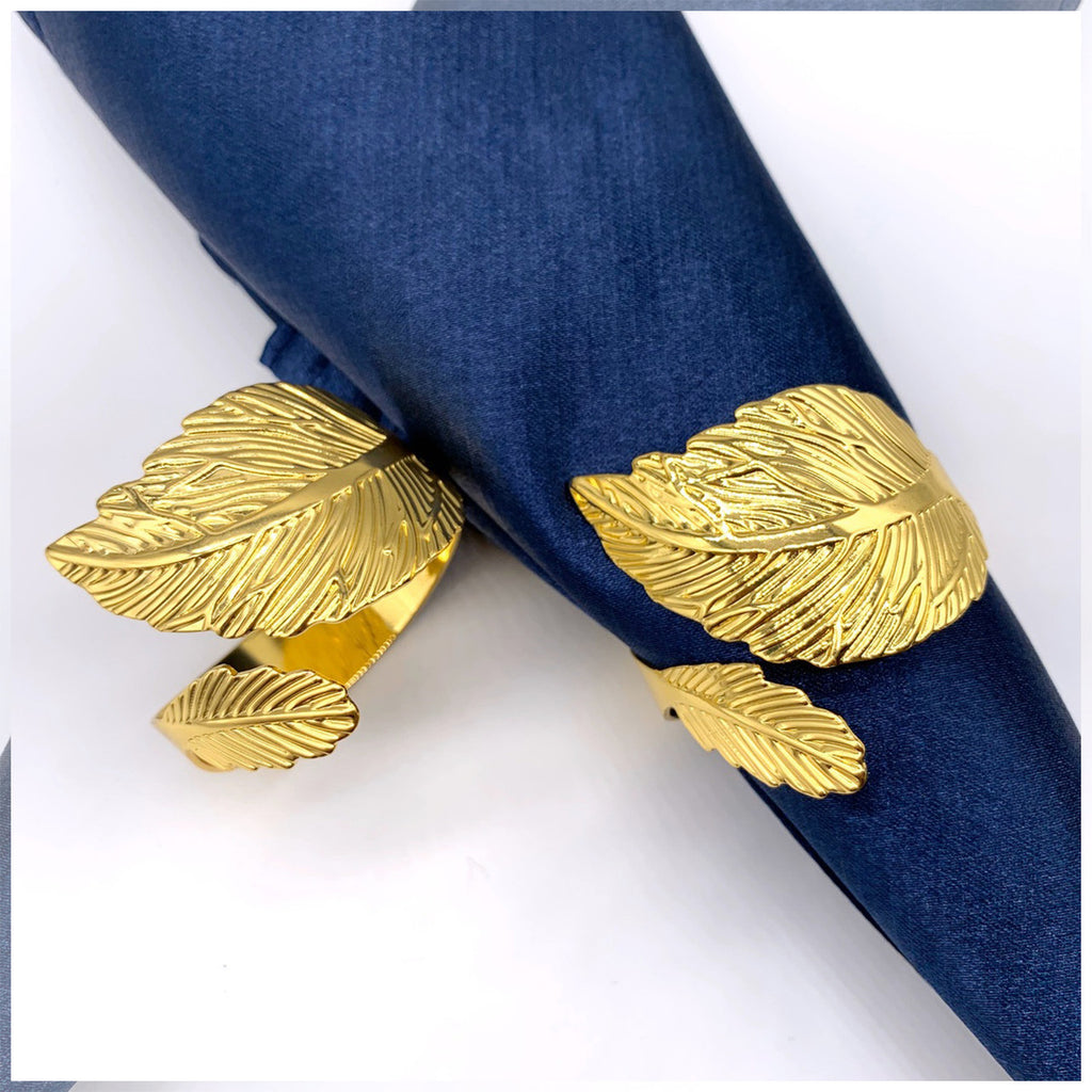 Gold Leaf Napkin Rings – Festive Table Décor