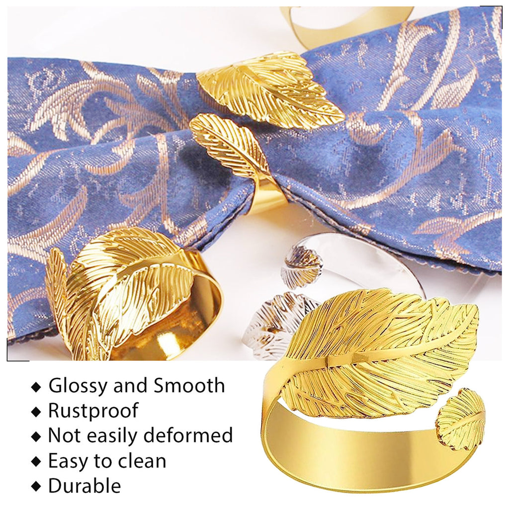 Gold Leaf Napkin Rings – Festive Table Décor