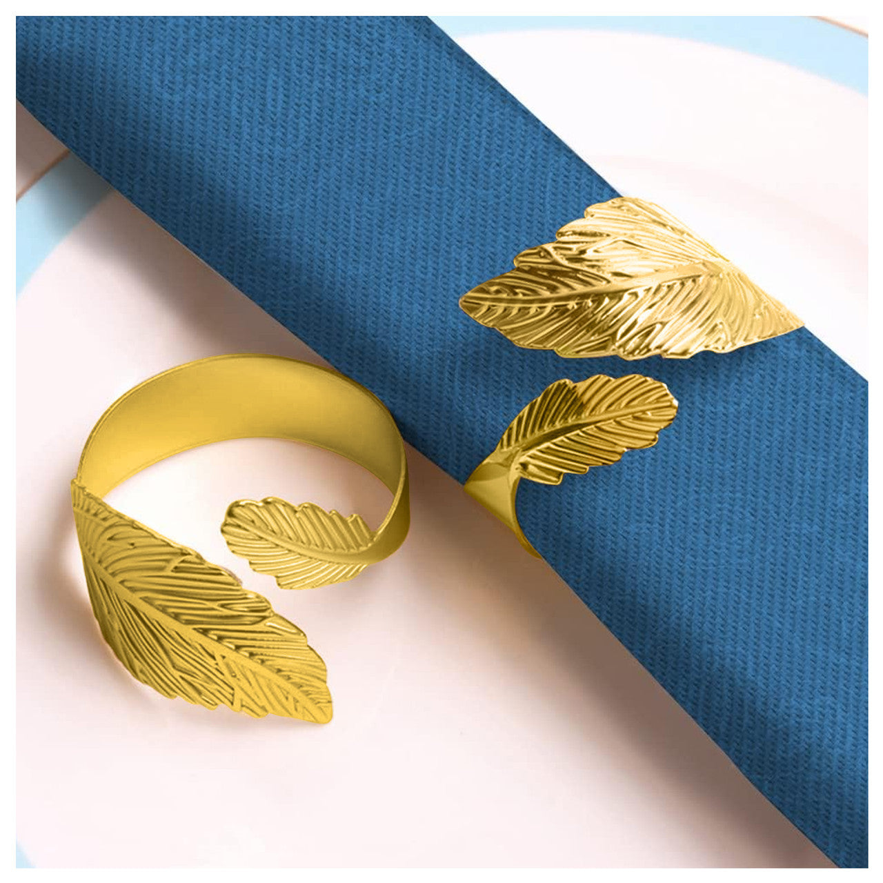 Gold Leaf Napkin Rings – Festive Table Décor