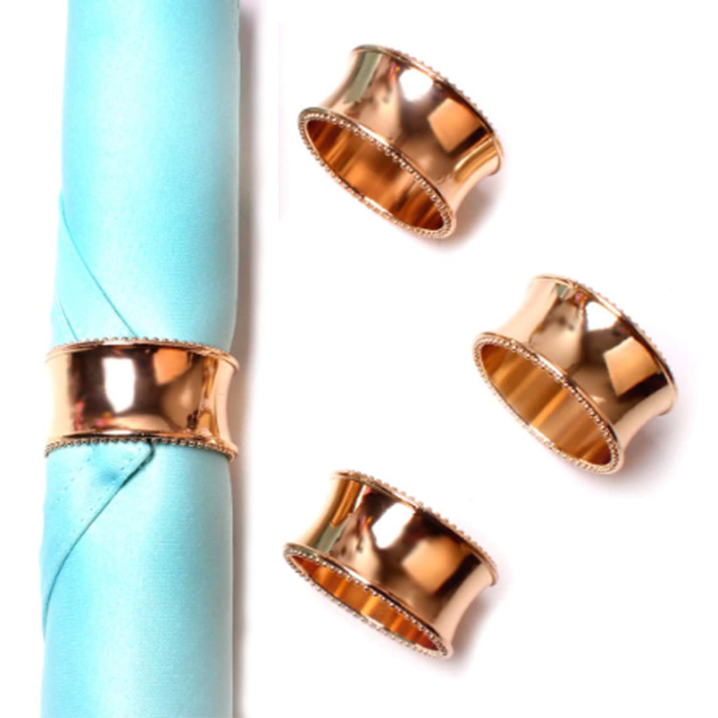Hammered Beaded Napkin Rings – Table Décor Set
