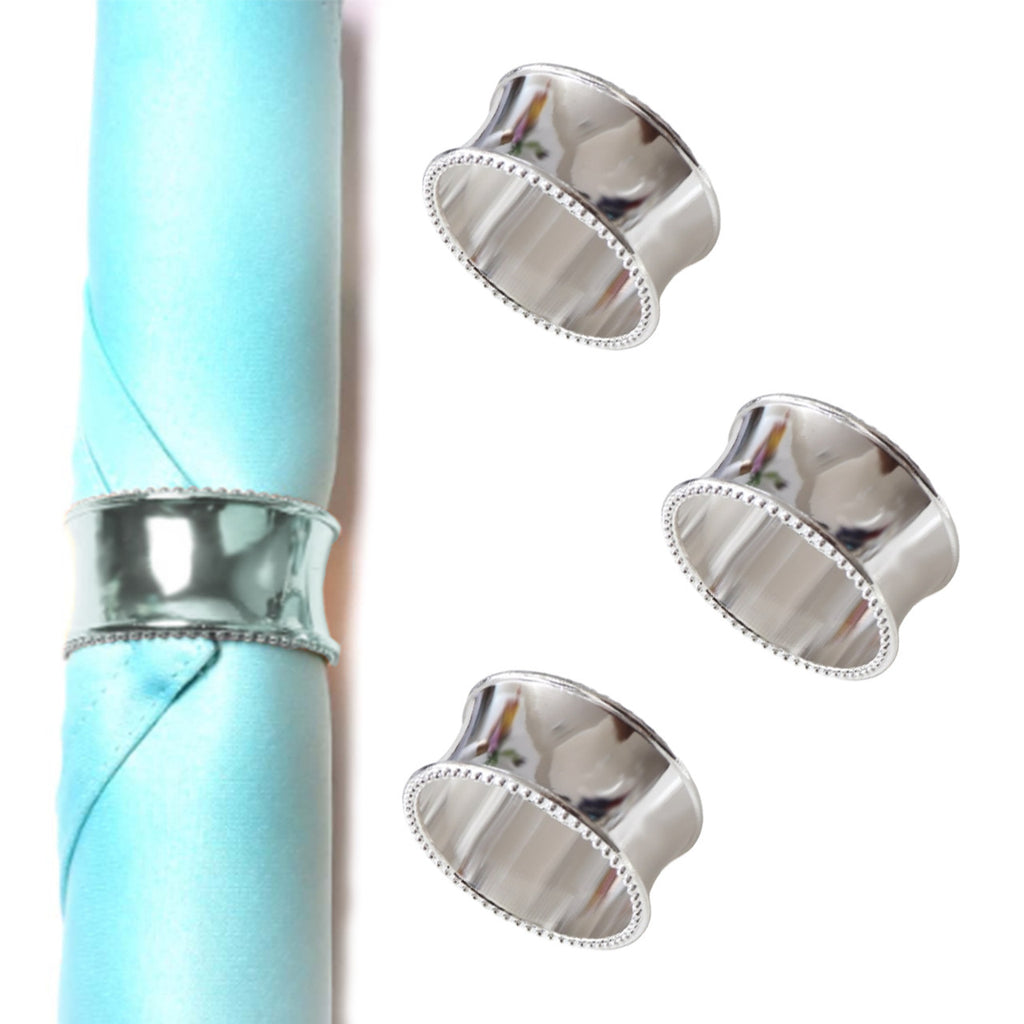 Hammered Beaded Napkin Rings – Table Décor Set