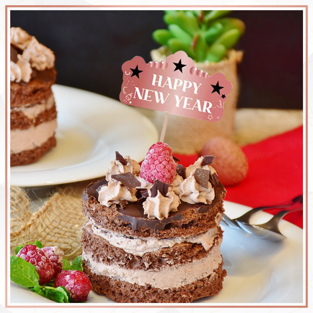 New Year Cocktail Picks - Rose Gold - 7pcs