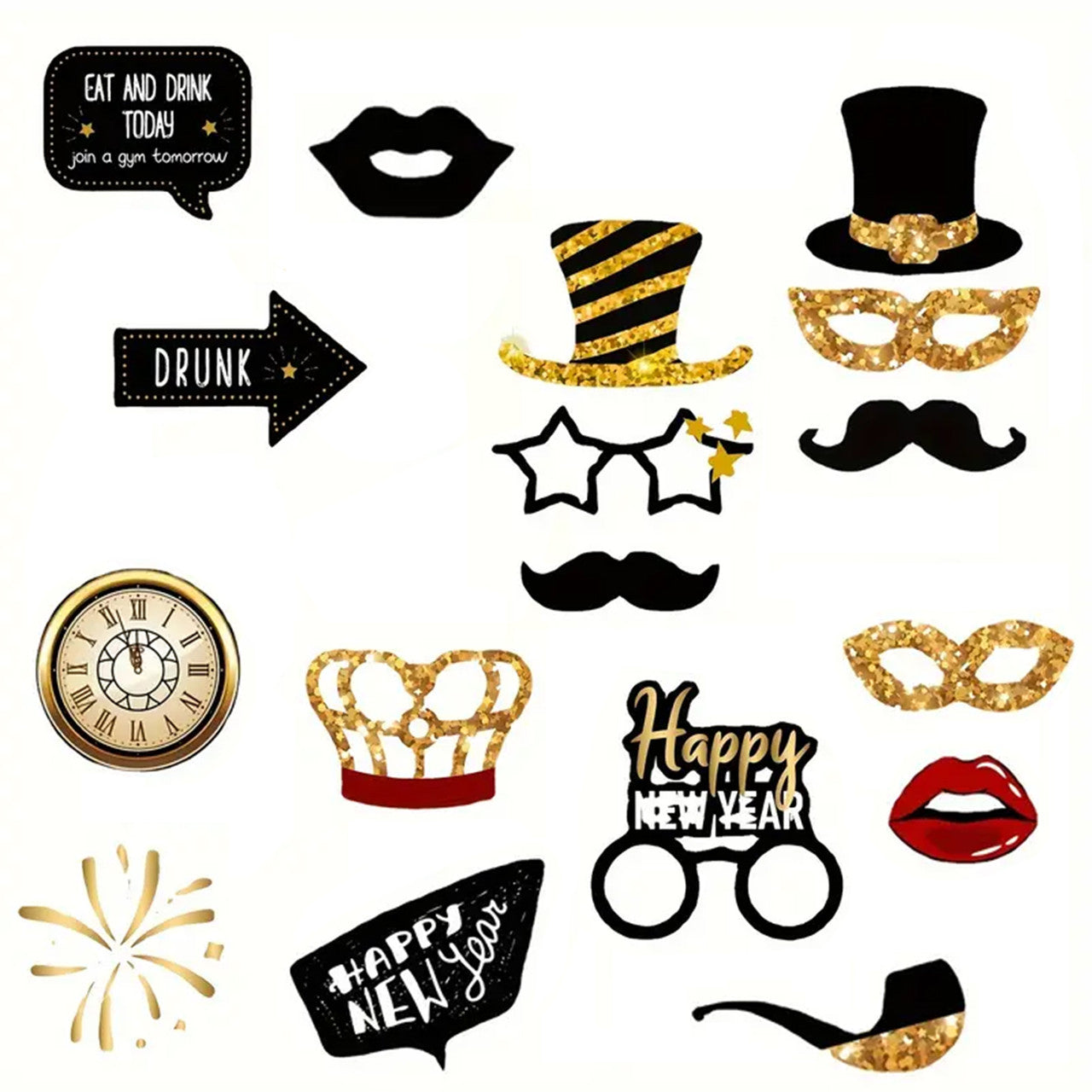 New Years Party Props - 22pcs