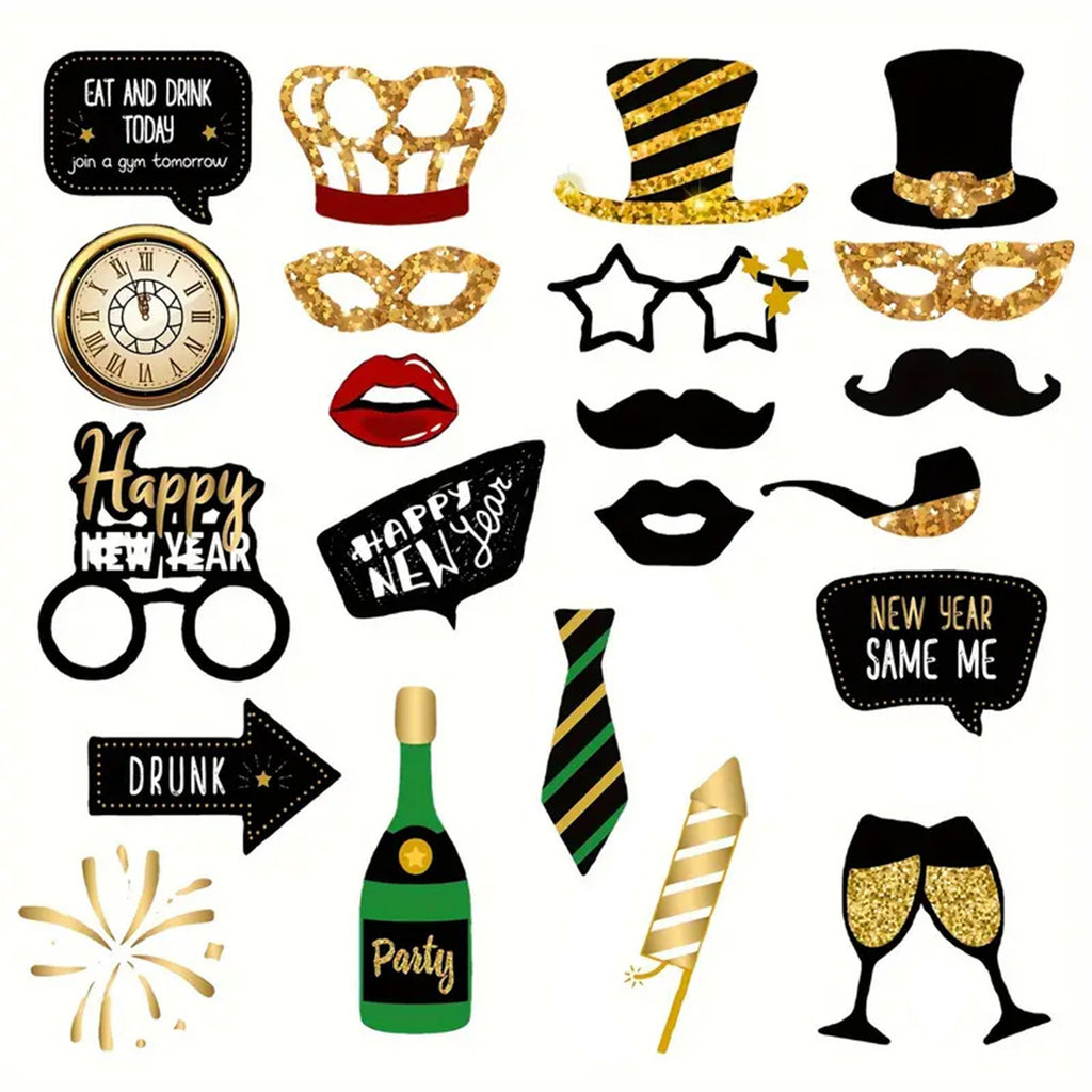 New Years Party Props - 22pcs