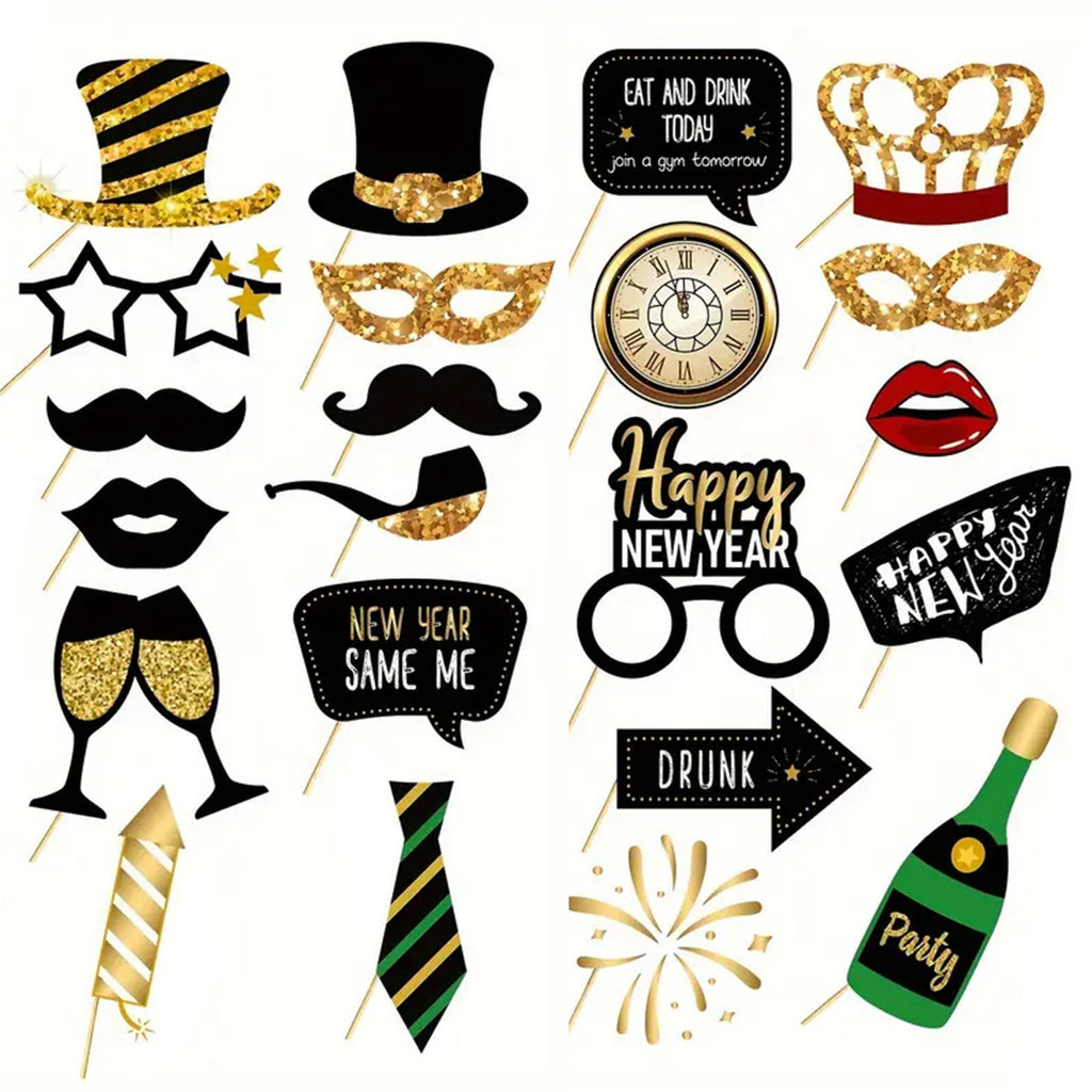 New Years Party Props - 22pcs