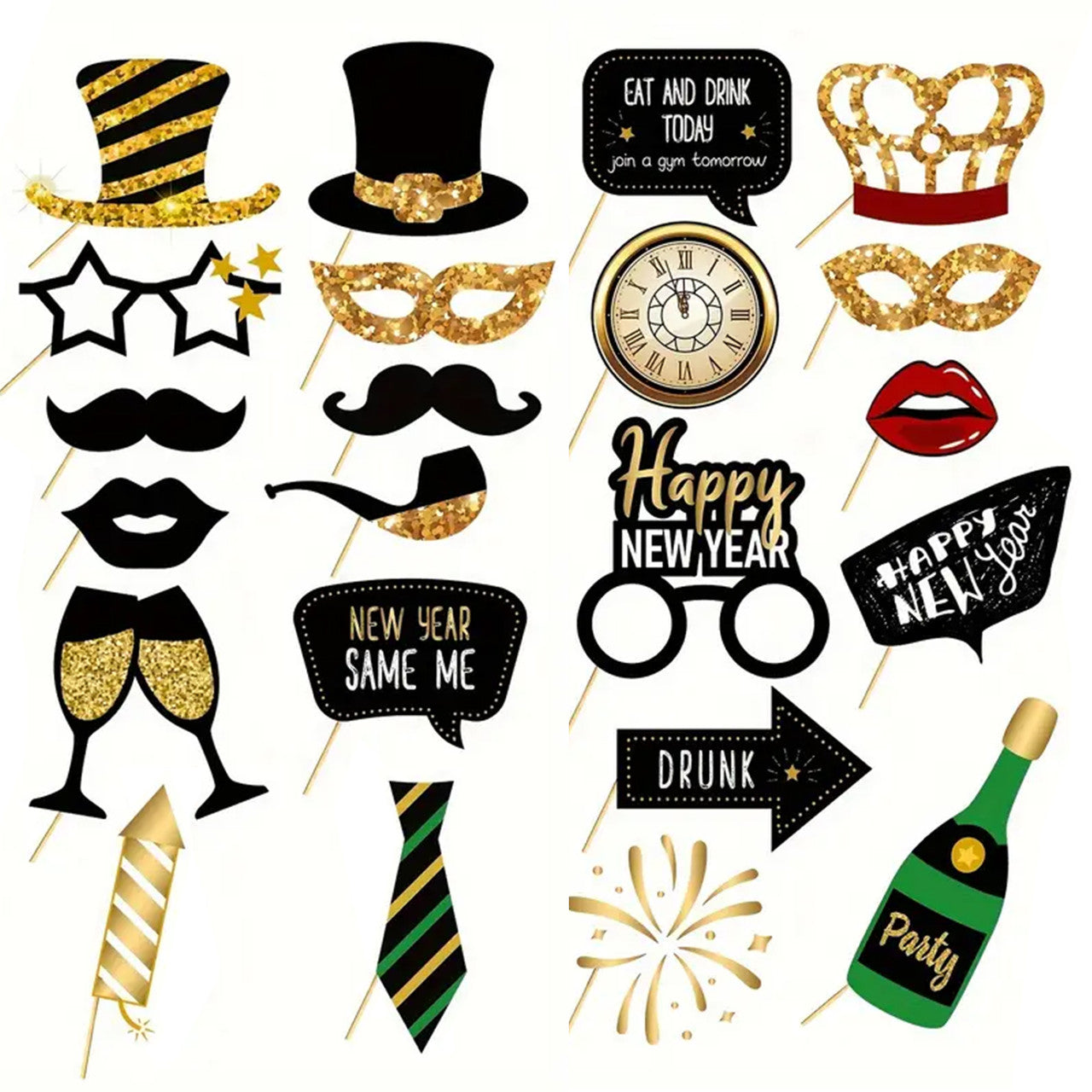 New Years Party Props - 22pcs