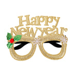 Happy New Year Glitter Party Eyeglasses - Gold