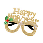 Happy New Year Glitter Party Eyeglasses - Gold