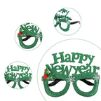Happy New Year Glitter Party Eyeglasses - Green