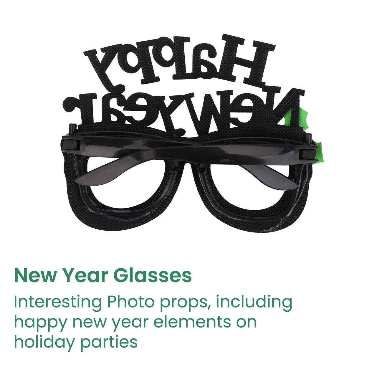 Happy New Year Glitter Party Eyeglasses - Green