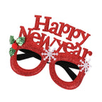Happy New Year Glitter Party Eyeglasses - Red