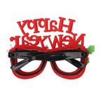 Happy New Year Glitter Party Eyeglasses - Red
