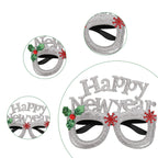 Happy New Year Glitter Party Eyeglasses - Silver