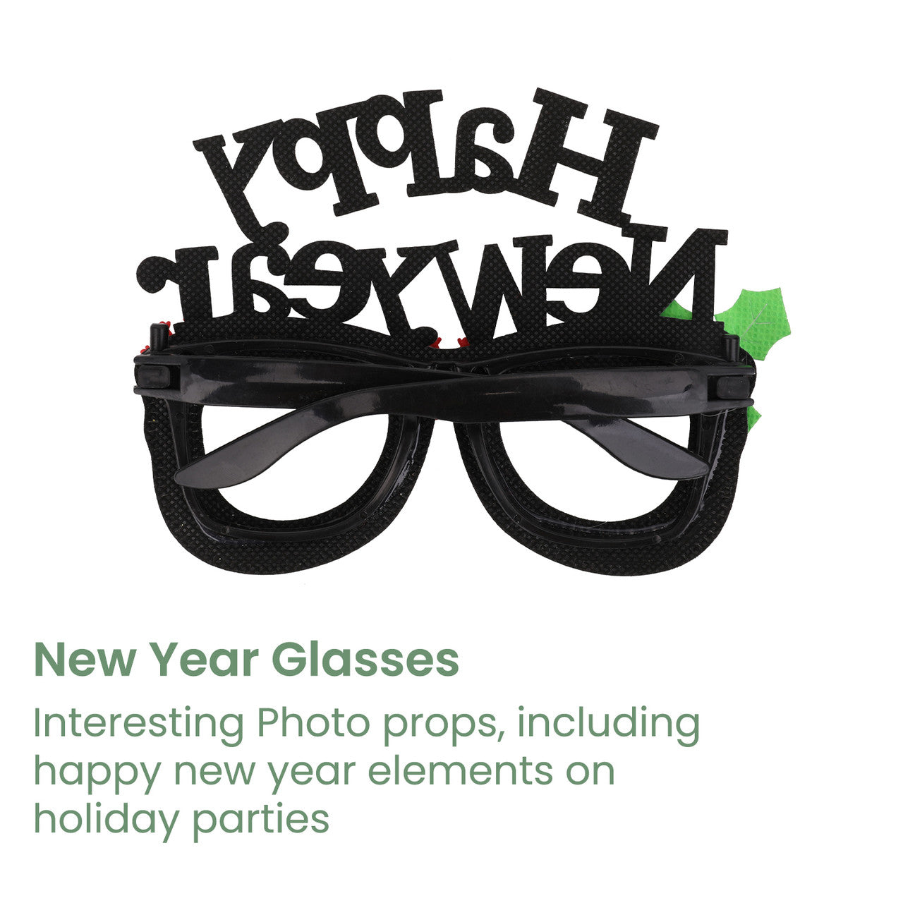 Happy New Year Glitter Party Eyeglasses - Silver