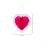 Valentines Hanging Heart Decorations - Hot Pink