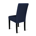 Short Velvet-Touch Spandex Chair Cover - Navy