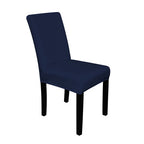Short Velvet-Touch Spandex Chair Cover - Navy