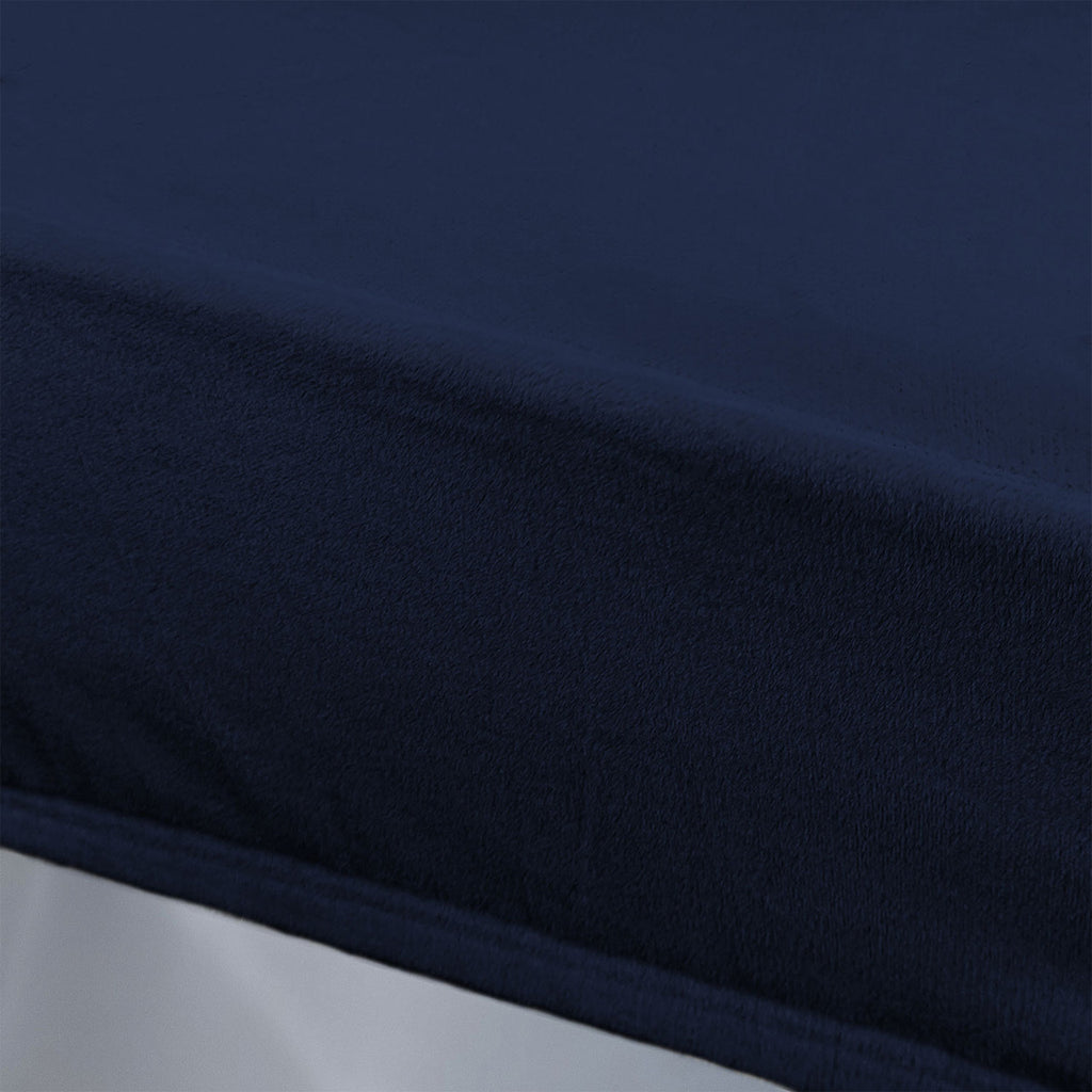 Short Velvet-Touch Spandex Chair Cover - Navy