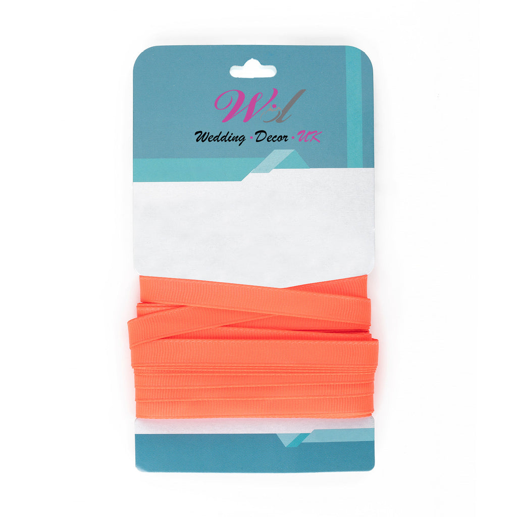 Double Sided Grosgrain Ribbon - Neon Orange