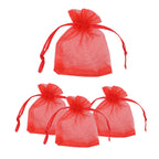 Organza Bags - 7cm x 9cm - 100pcs - Snowflake - Red