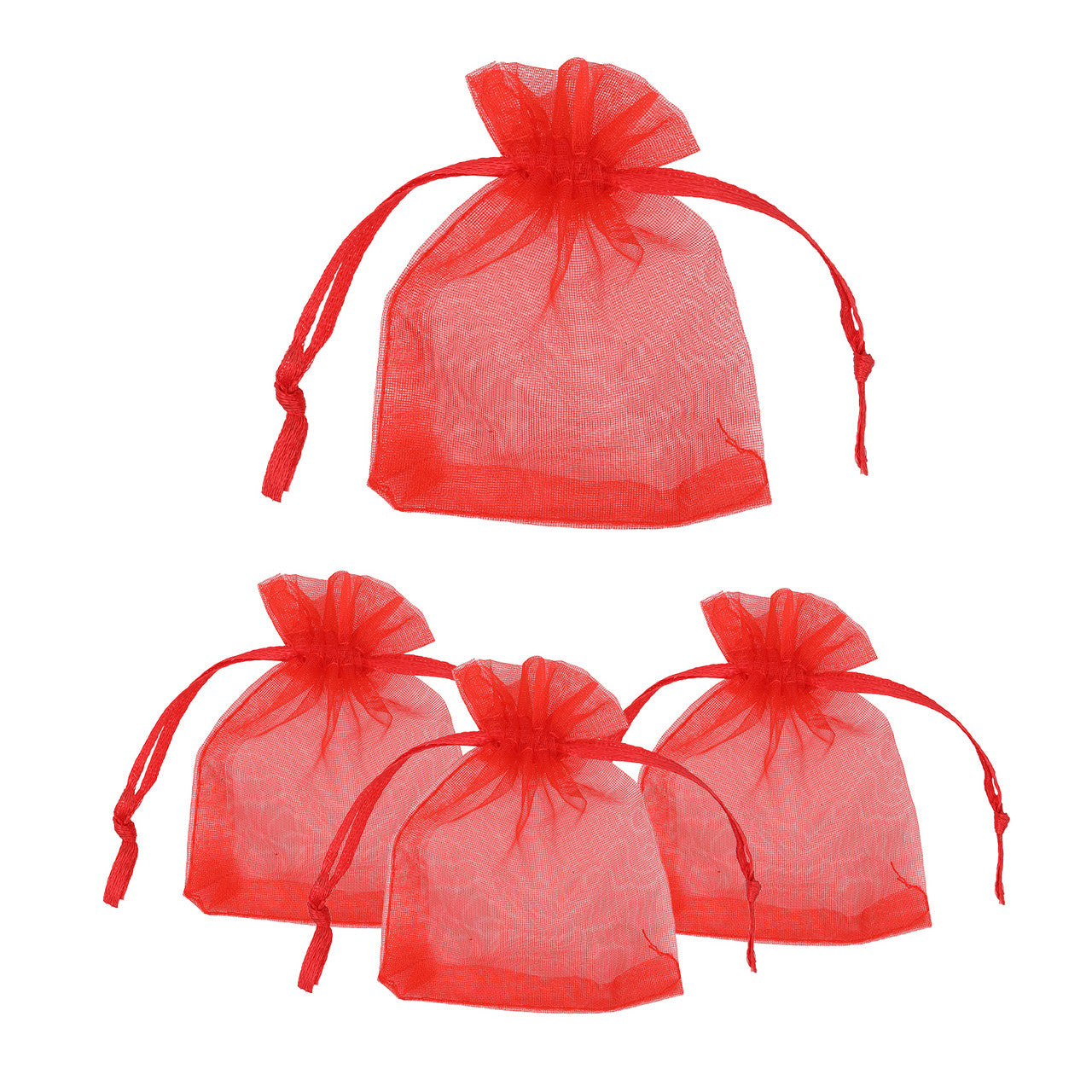 Organza Bags - 7cm x 9cm - 100pcs - Snowflake - Red