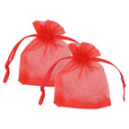 Organza Bags - 7cm x 9cm - 100pcs - Snowflake - Red