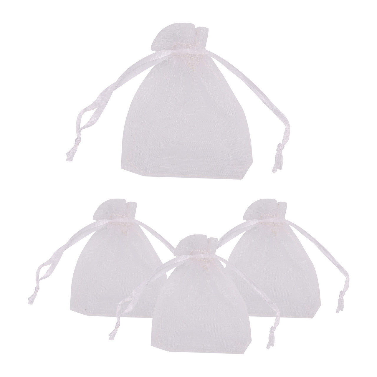 Organza Bags - 7cm x 9cm - 100pcs - Snowflake - White