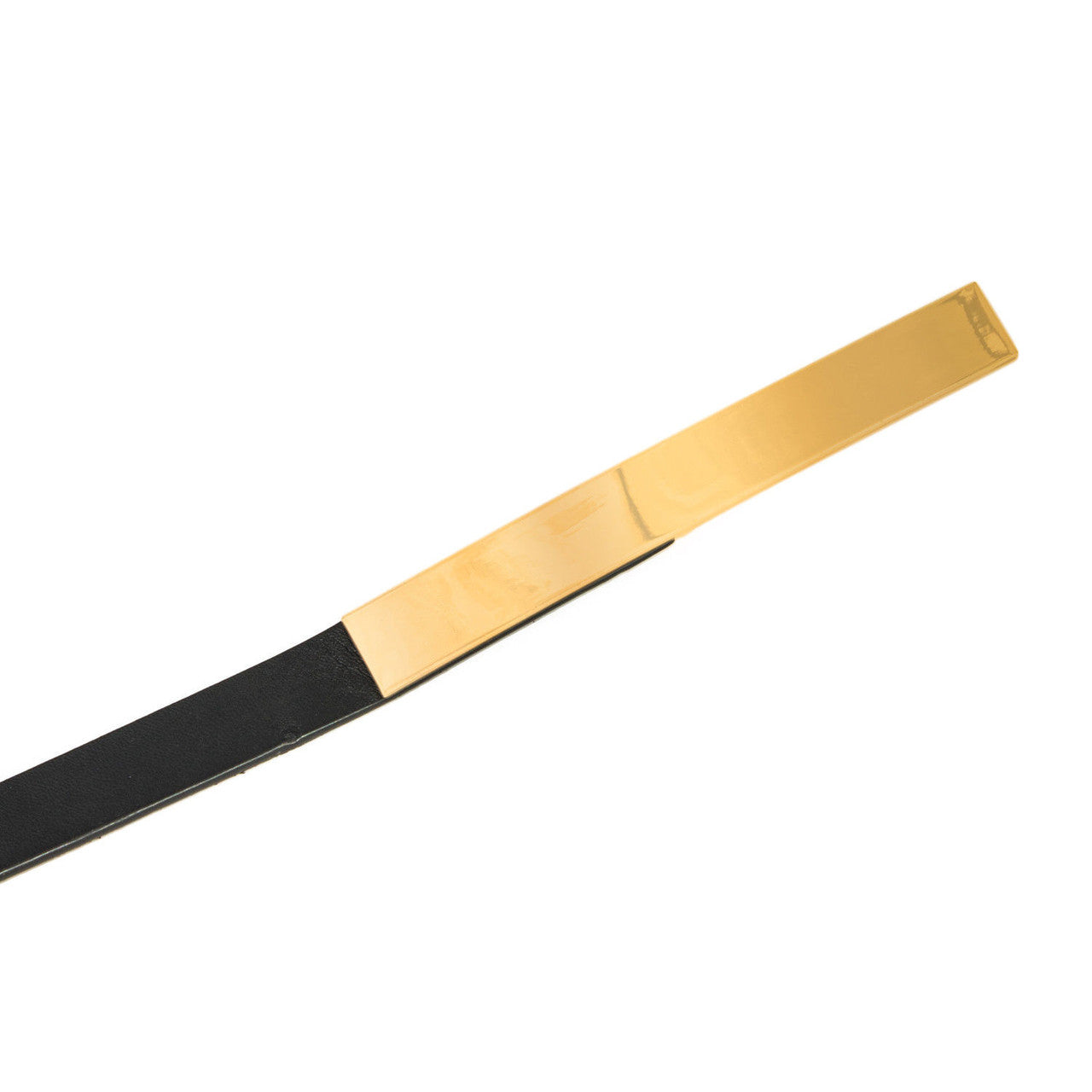 Skinny Belt in Black with Gold Buckle