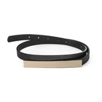OBI Band Belt - Black with Silver Buckle