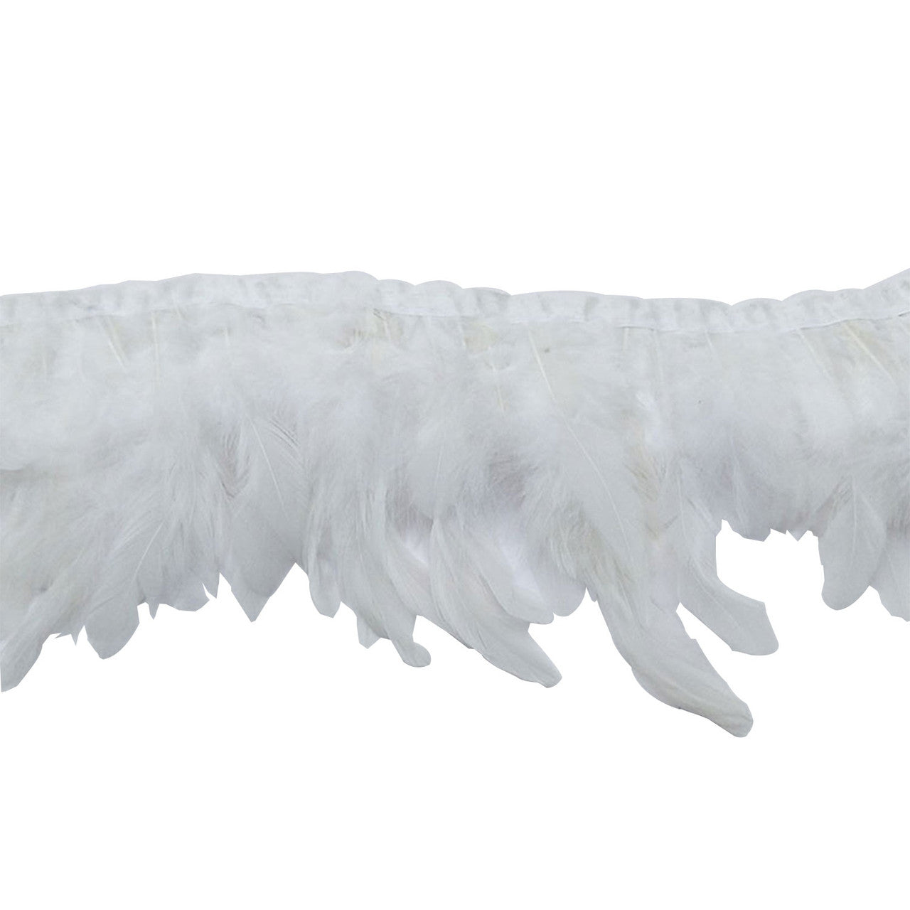 Rooster Feather Fringe for Costume - White